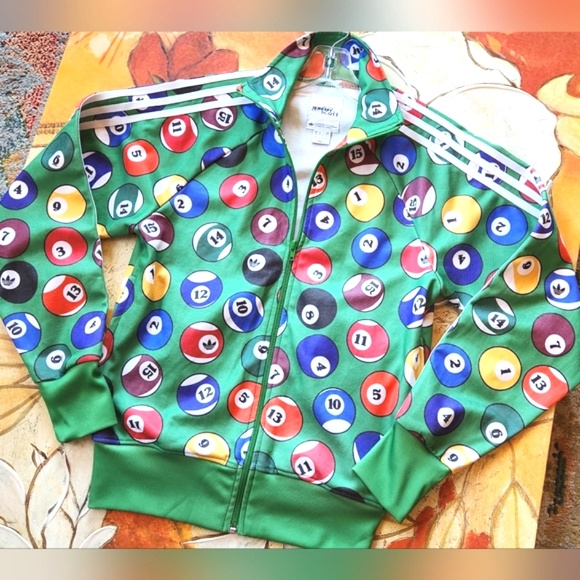 ADIDAS x JEREMY SCOTT Ltd Ed 2012 Billiards Pool Balls RARE Track Jacket XS  36" - Picture 15 of 16